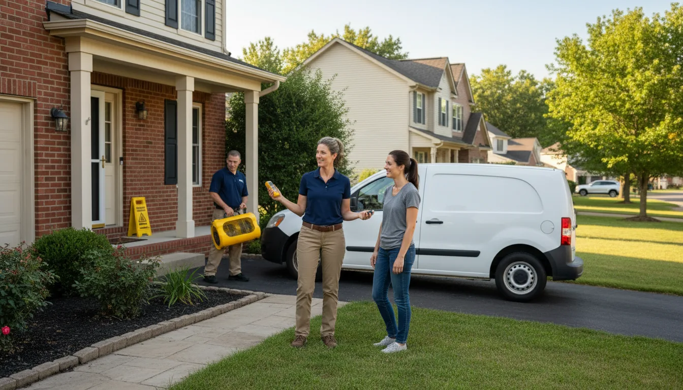 Residential water damage restoration in Herrick Center, PA